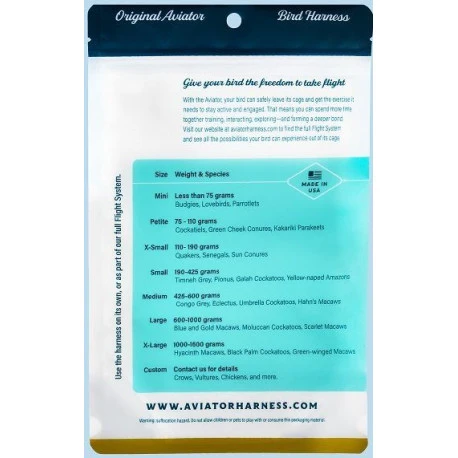 Harnais Pour Perroquets Aviator - XL/Noir 5 Harnais Pour Perroquets Aviator - XL/Noir - Afbeelding 3