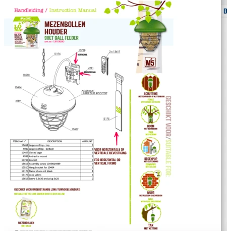 Mangeoire Lona M5 - Vert 4 Mangeoire Lona M5 - Vert - Afbeelding 2