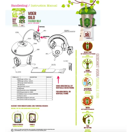 Mangeoire Lona "Voersilo S6" - Vert 3 Mangeoire Lona "Voersilo S6" - Vert - Afbeelding 2