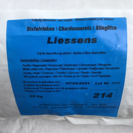 Mélange De Graines Pour Chardonnerets "Liessens 214" - 20kg - Hoebregts 4 Mélange De Graines Pour Chardonnerets "Liessens 214" - 20kg - Hoebregts - Afbeelding 2